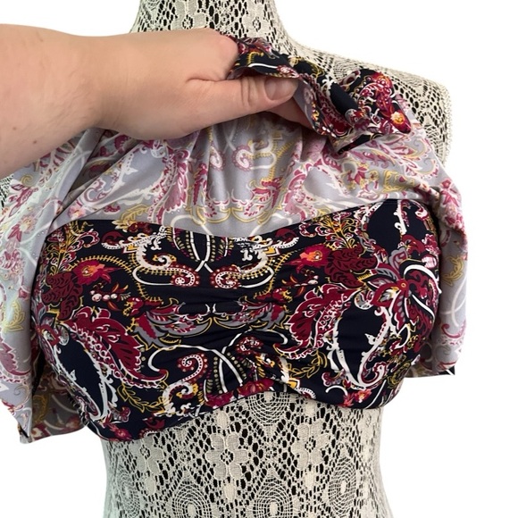 La Vie En Rose Paisley Bandeau Bikini Top - Picture 2 of 6